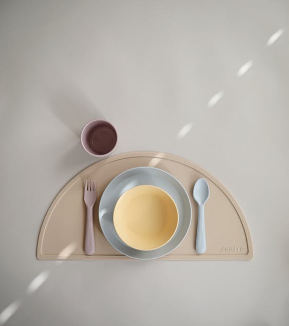 MUSHIE - Mushie Κουτάλι-Πιρούνι Σετ 2 Τμχ Mustard