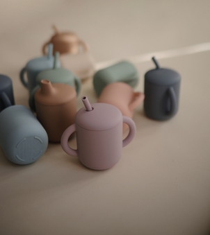 MUSHIE - Mushie Εκπαιδευτικό Ποτηράκι Σιλικόνης Με Καλαμάκι 6m+