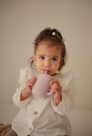 MUSHIE - Mushie Εκπαιδευτικό Ποτηράκι Σιλικόνης Με Καλαμάκι 6m+