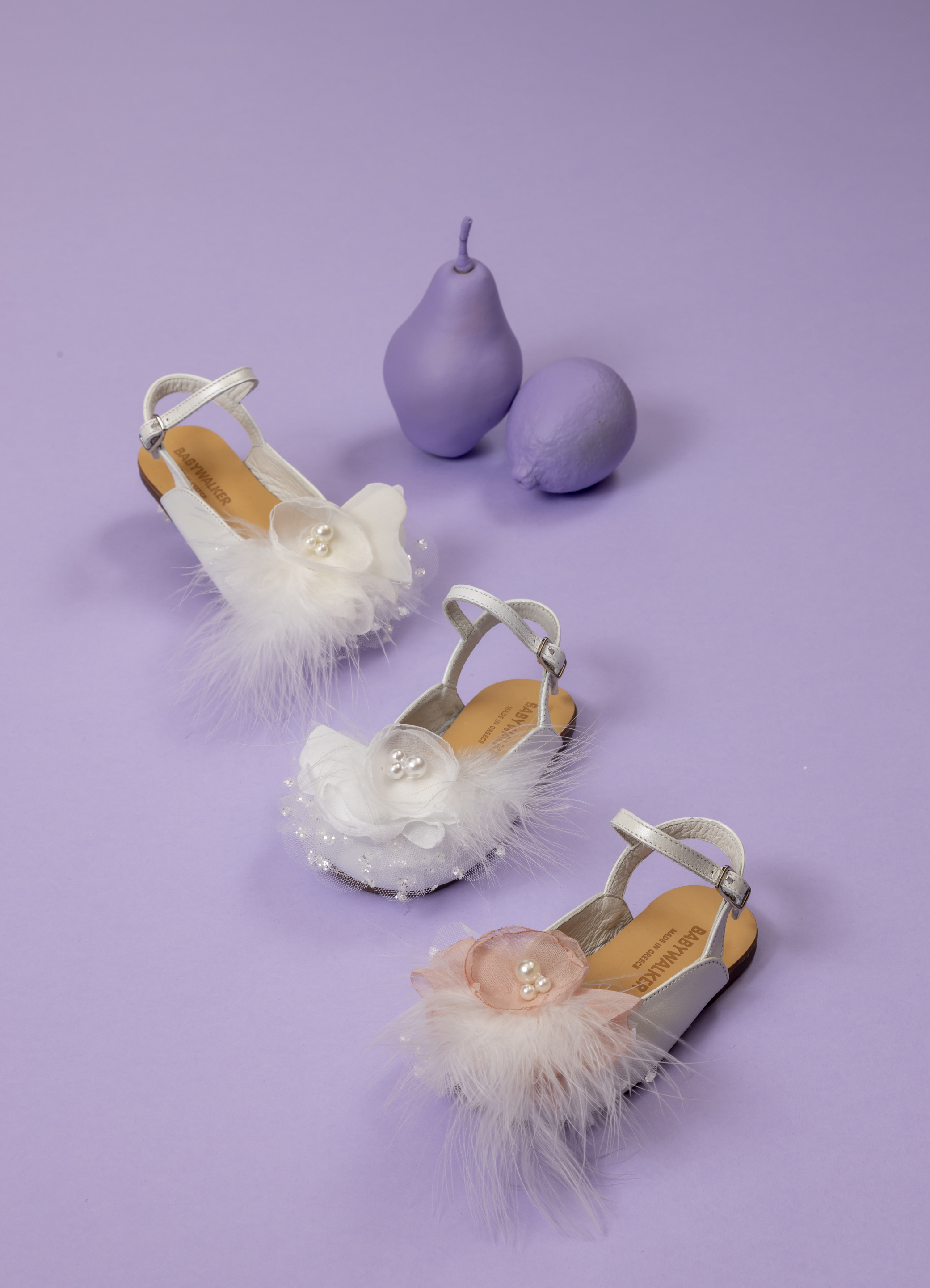 BABYWALKER - Babywalker Δερμάτινο Σαμπό με Χειροποίητο Λουλούδι EXC5772