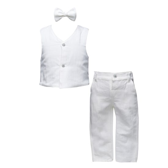  Sea Foam Set W/Vest,Pants & Bow Tie Baby