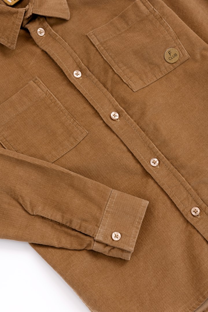  - Funky Παιδικό Πουκάμισο Κοτλέ Caramel