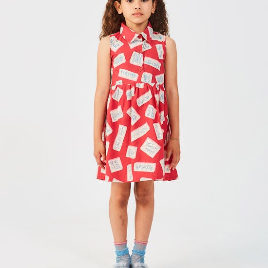  Παιδικό Φόρεμα Με Γιακά Ποπλίνα