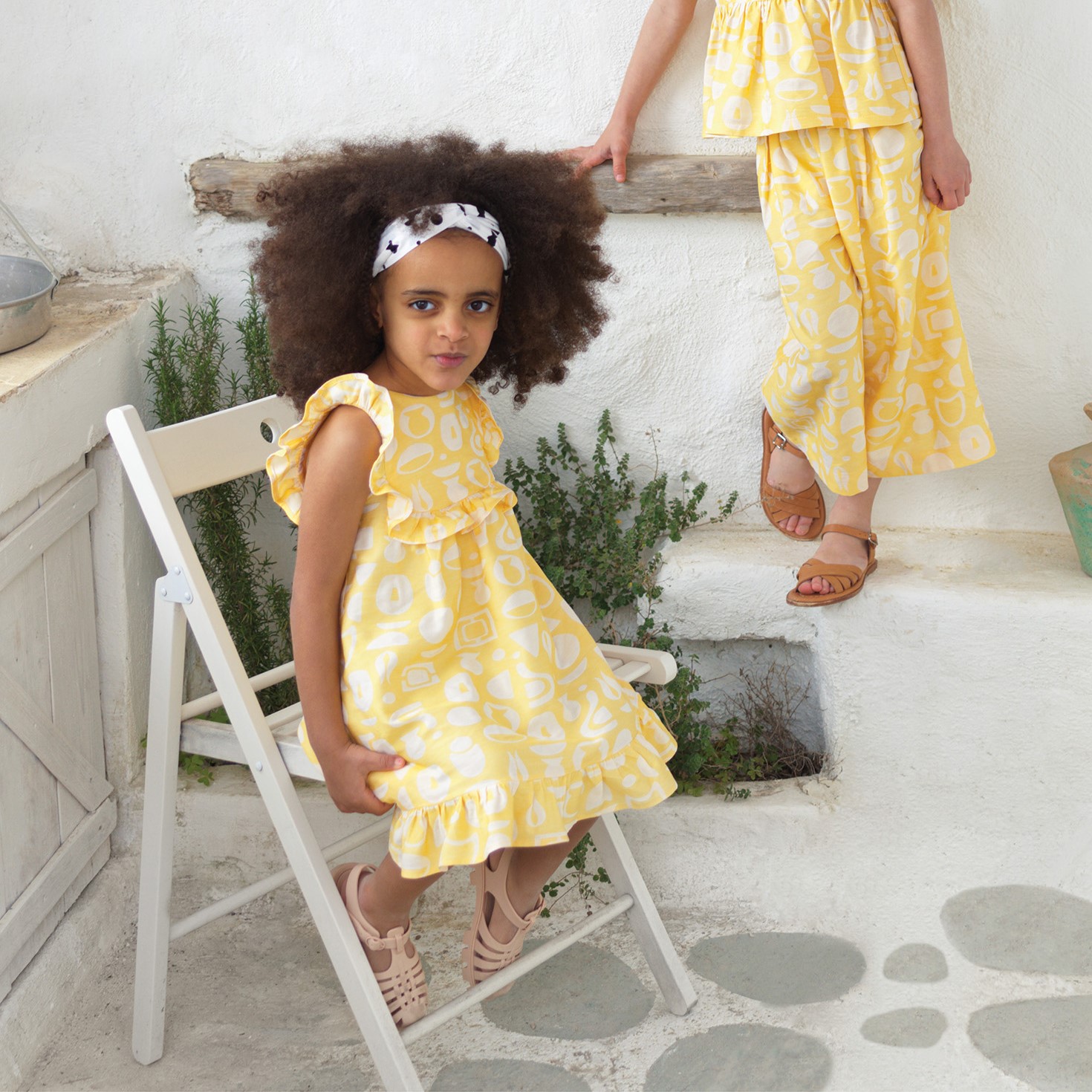 YELL-OH - Yell-Oh Παιδικό Φόρεμα Υφαντό Κίτρινο