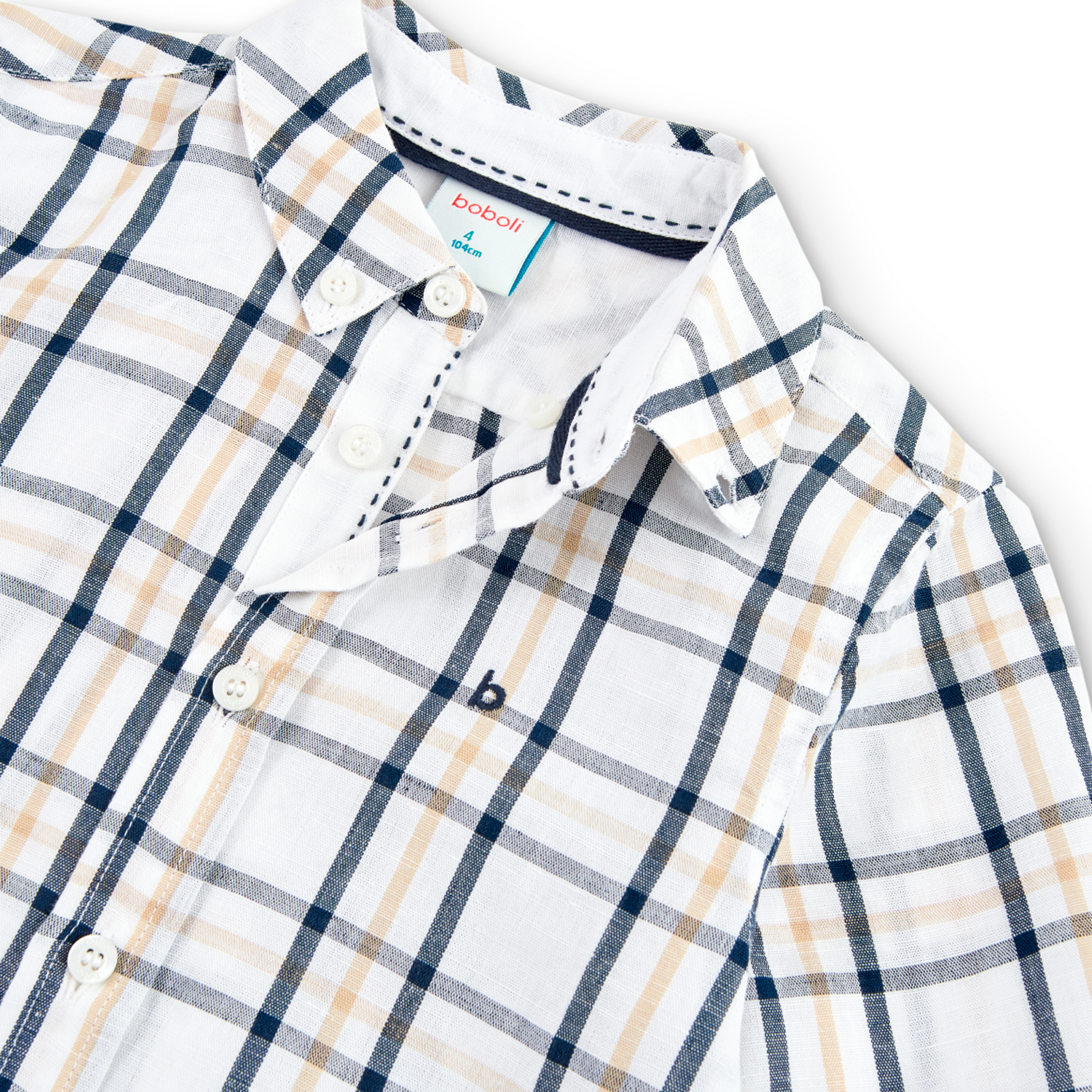 BOBOLI - Boboli Πουκάμισο Λινό Καρό ΜΜ