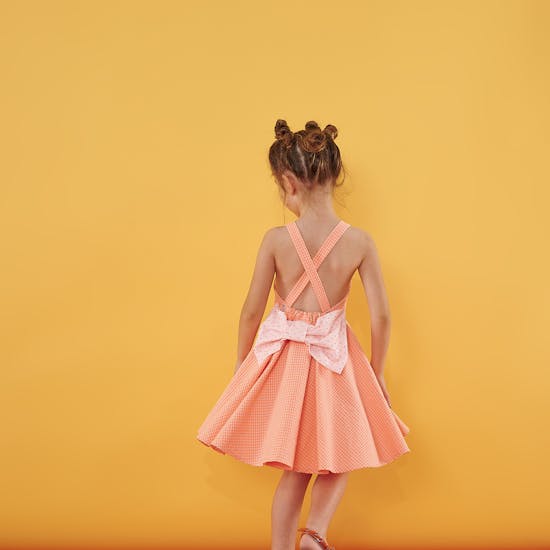  Φόρεμα Backless Orange Popsicle