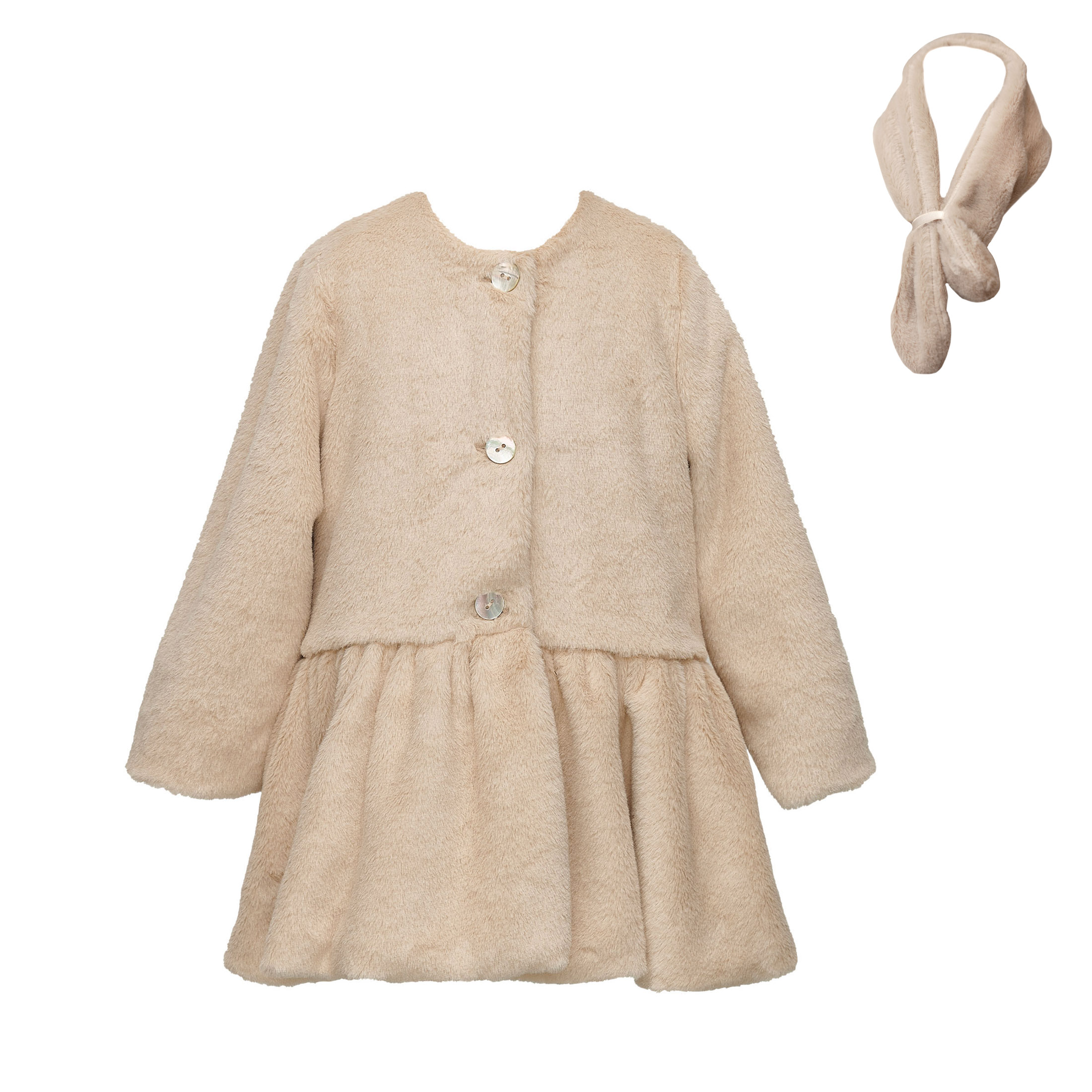 TWO IN A CASTLE - Two In A Castle Παιδικό Παλτό Faux Fur Μπεζ