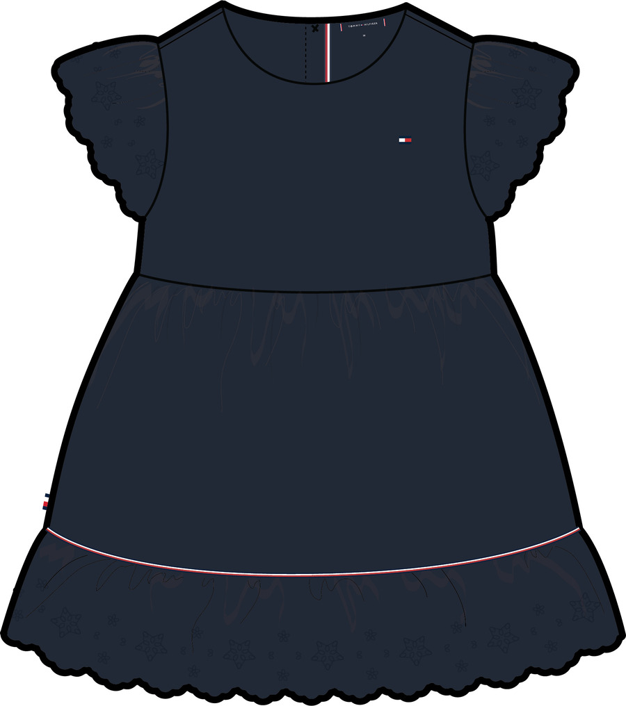 TOMMY HILFIGER - Tommy Hilfiger Βρεφικό Φόρεμα Broderie Μπλε