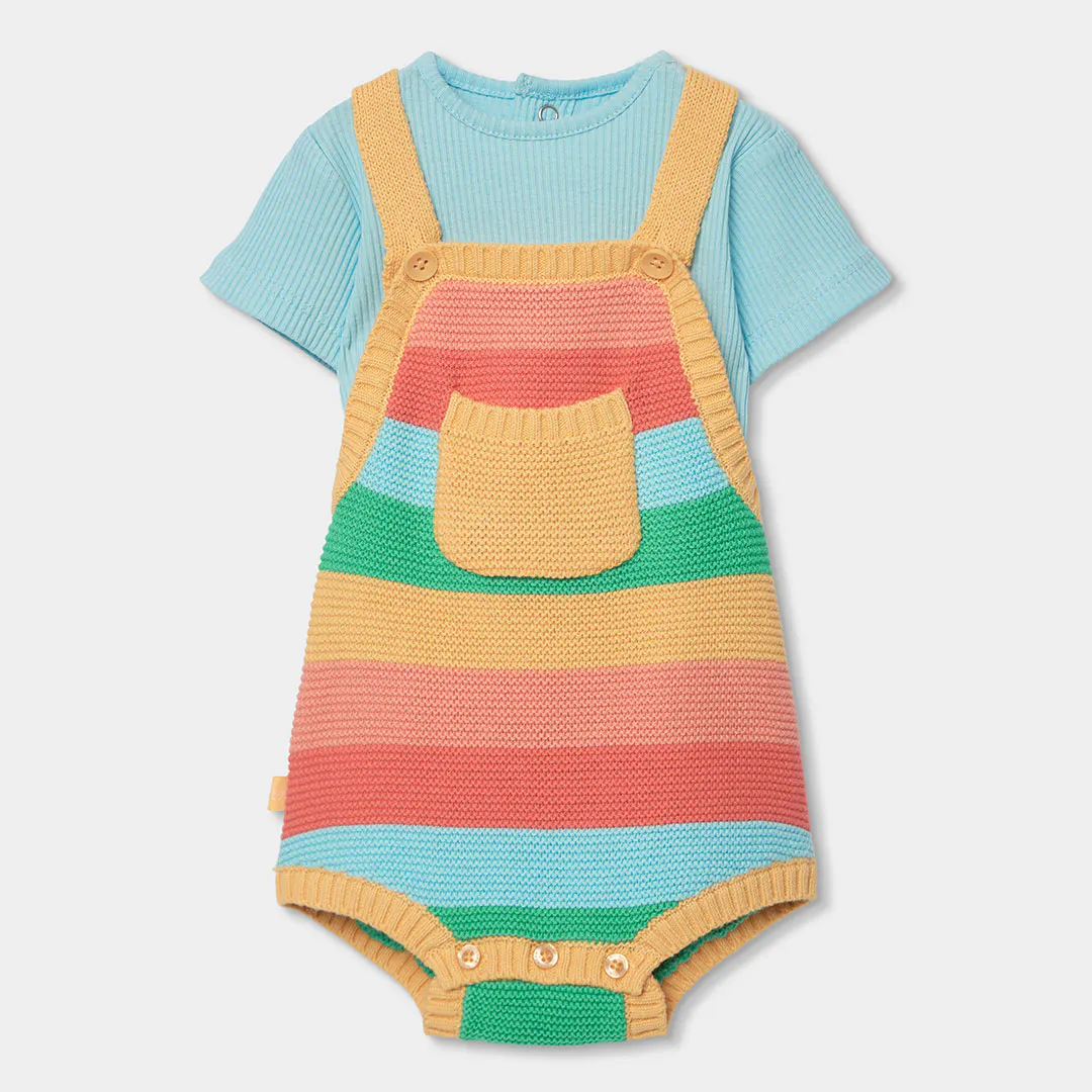 BOBOLI - Boboli Πλεκτή Σαλοπέτα Μπλούζα