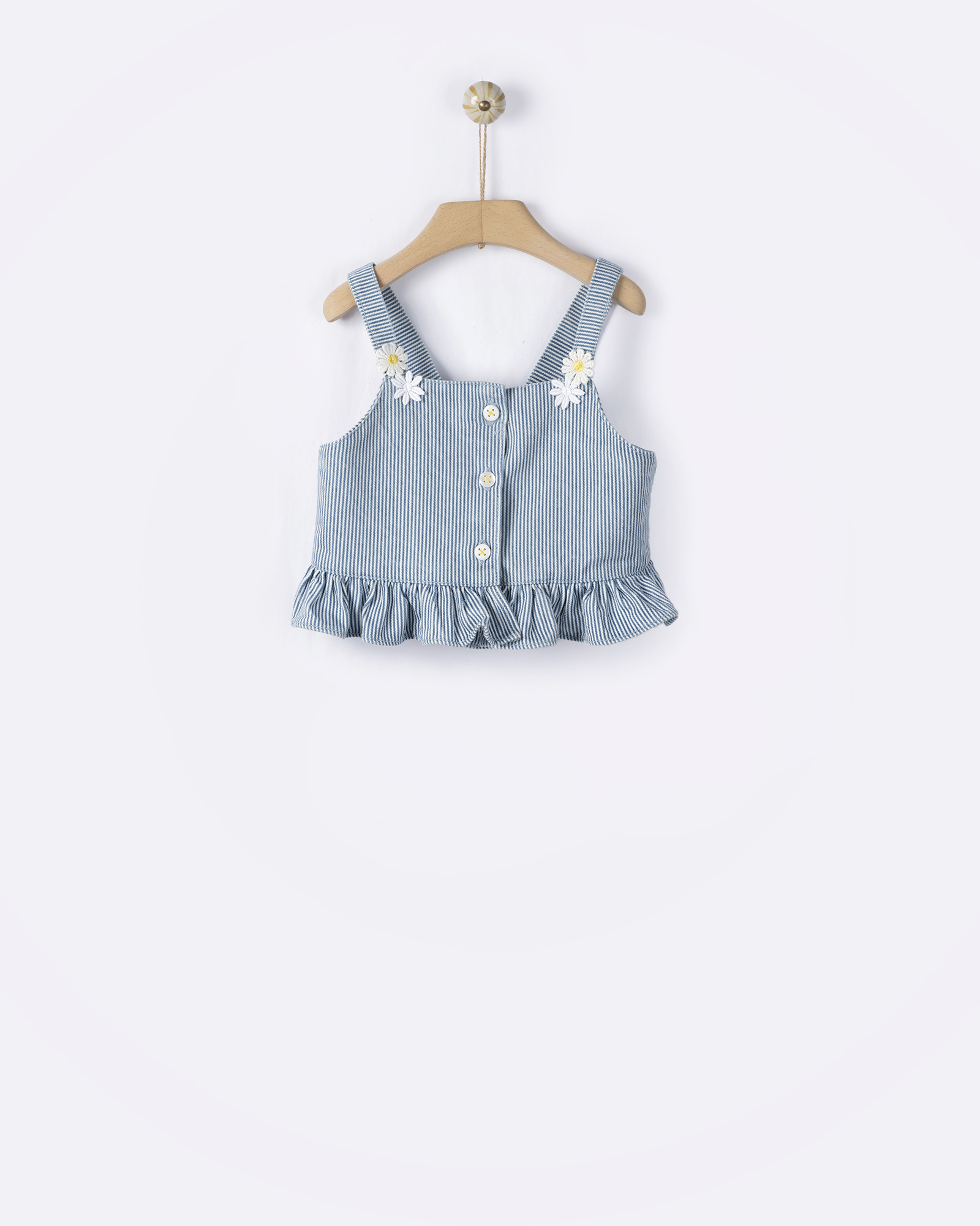  Ριγέ Ντένιμ Τοπ