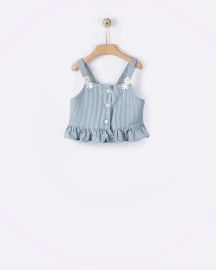 YELL-OH - Yell-Oh Ριγέ Ντένιμ Τοπ