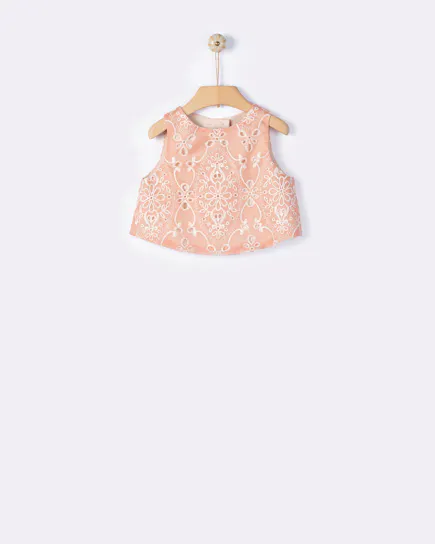 YELL-OH - Yell-Oh Κεντητό Τοπ Peach Quartz