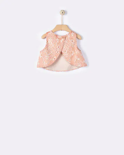 YELL-OH - Yell-Oh Κεντητό Τοπ Peach Quartz
