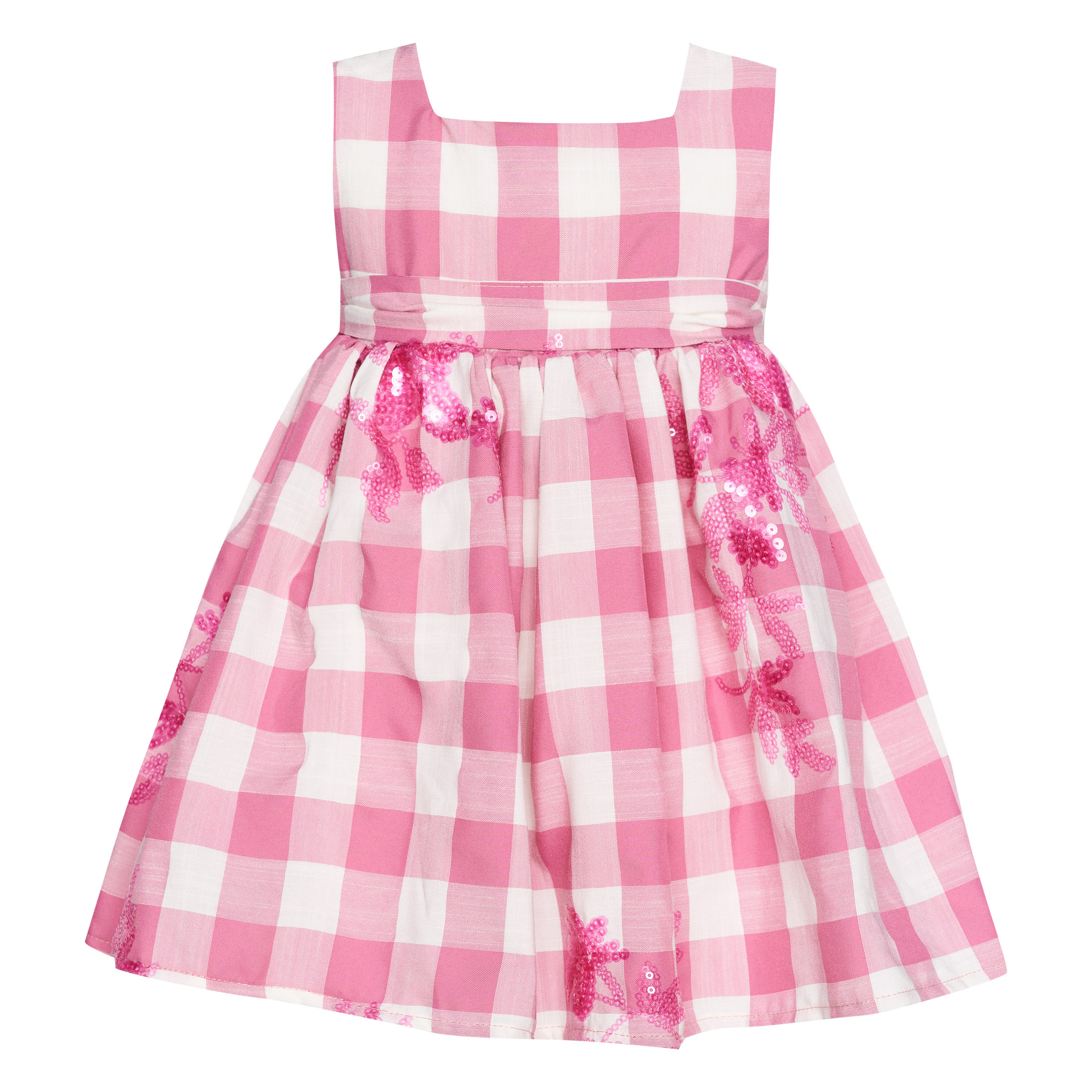  Φόρεμα Καρό Ροζ