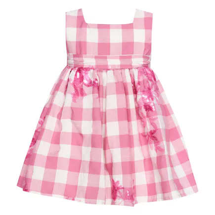 TWO IN A CASTLE - Two In A Castle Φόρεμα Καρό Ροζ