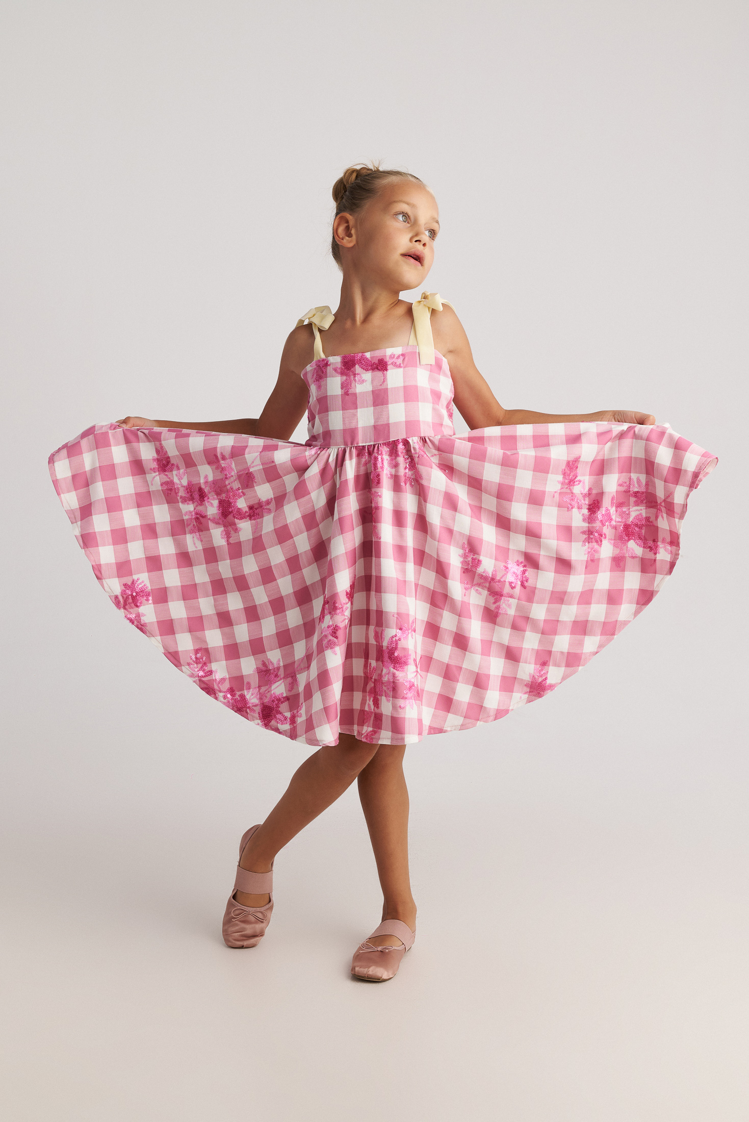 TWO IN A CASTLE - Two In A Castle Φόρεμα Καρό Ροζ