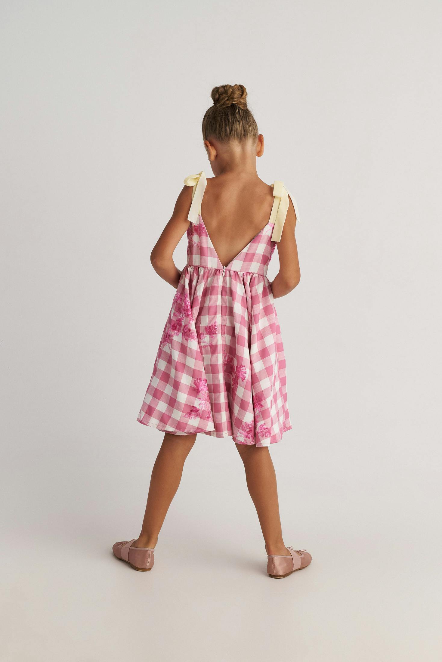 TWO IN A CASTLE - Two In A Castle Φόρεμα Καρό Ροζ