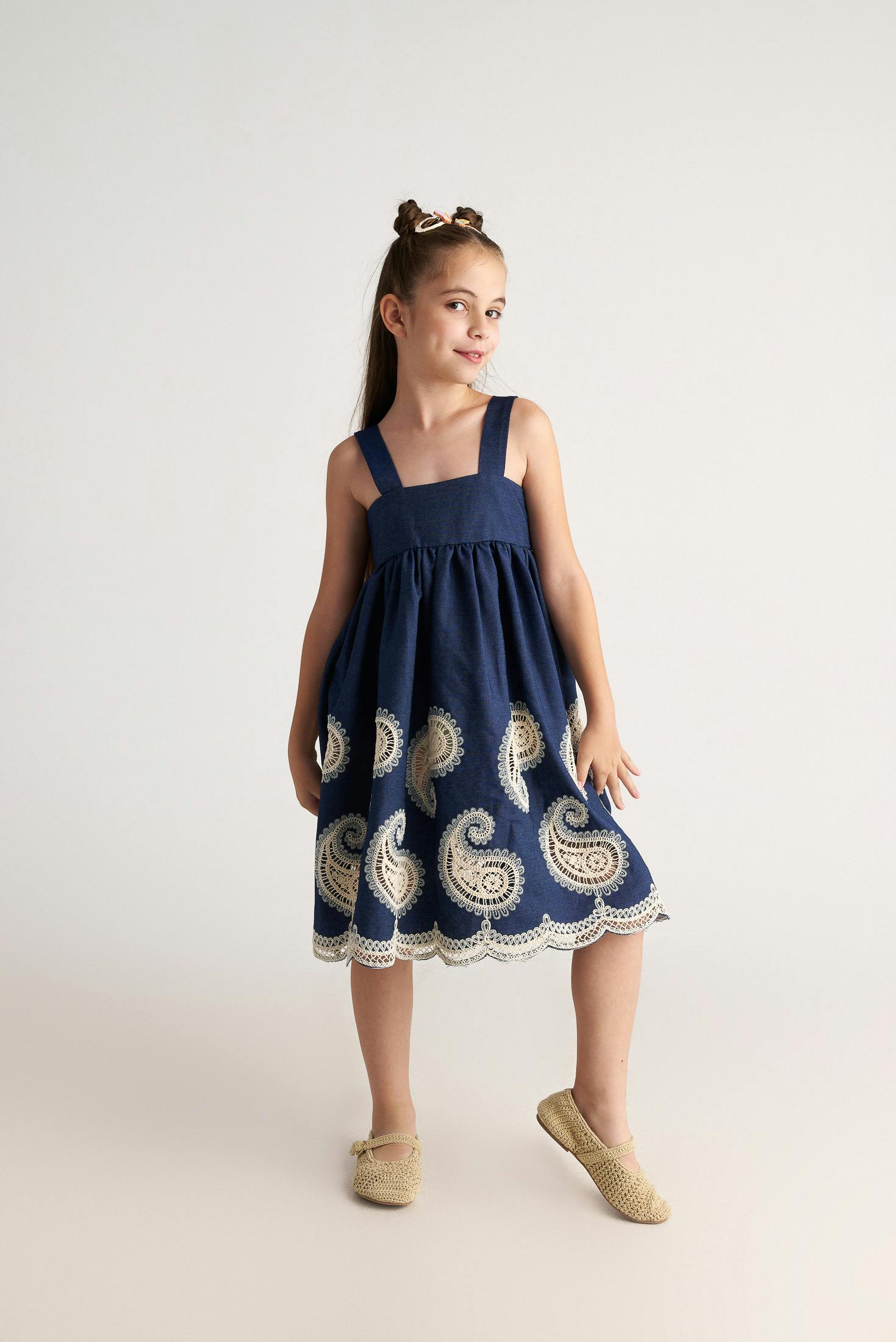 TWO IN A CASTLE - Two In A Castle Φόρεμα τζιν κέντημα