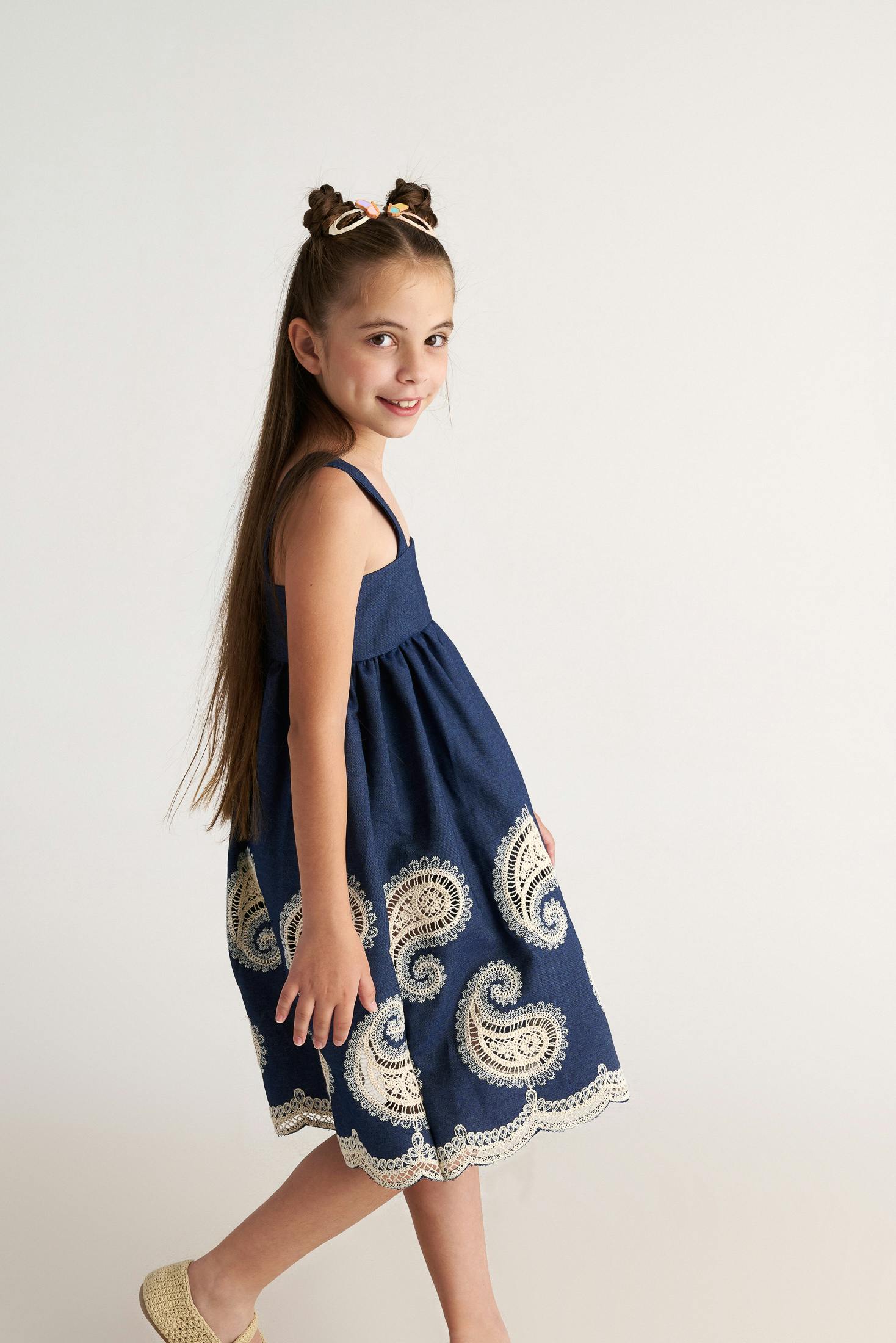 TWO IN A CASTLE - Two In A Castle Φόρεμα τζιν κέντημα