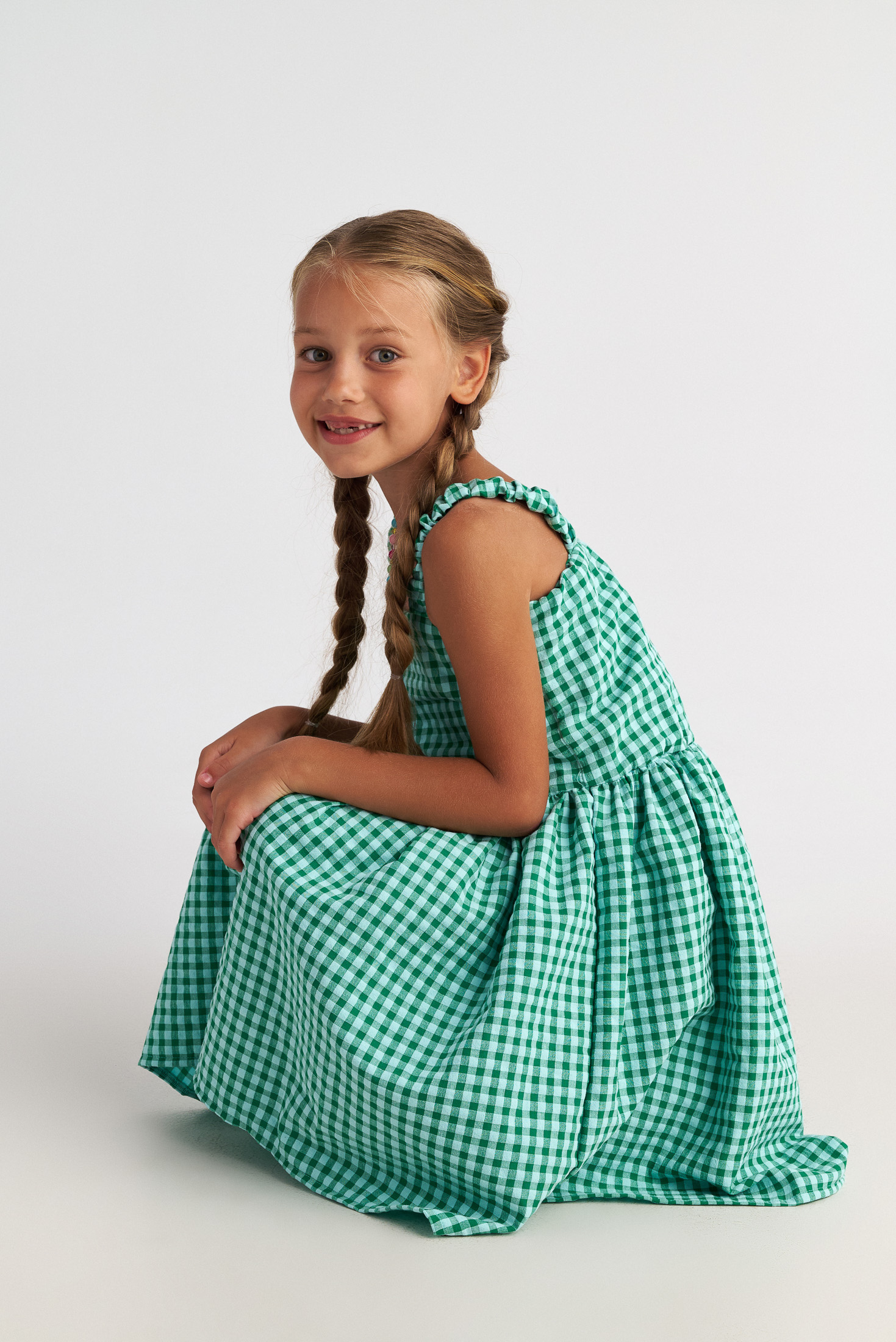 TWO IN A CASTLE - Two In A Castle Φόρεμα Καρό Πράσινο