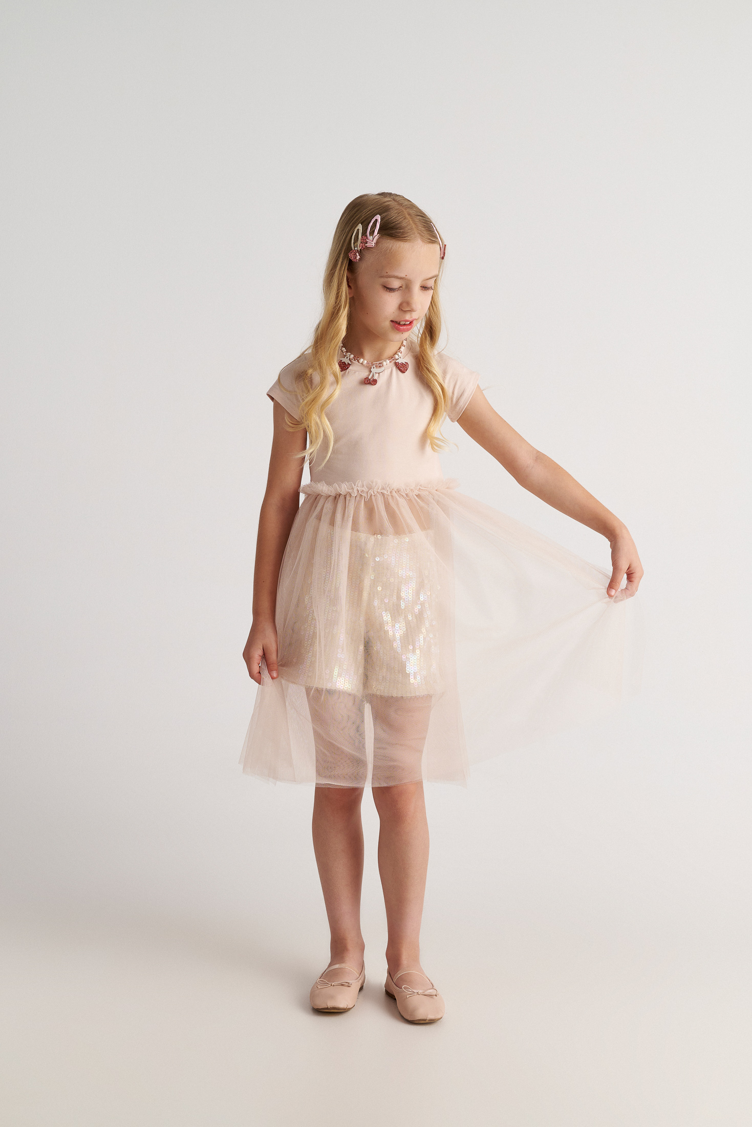 TWO IN A CASTLE - Two In A Castle Σετ Τοπ Τούλι Σορτς Παγιέτες