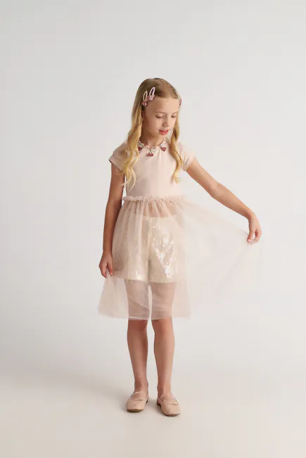 TWO IN A CASTLE - Two In A Castle Σετ Τοπ Τούλι Σορτς Παγιέτες