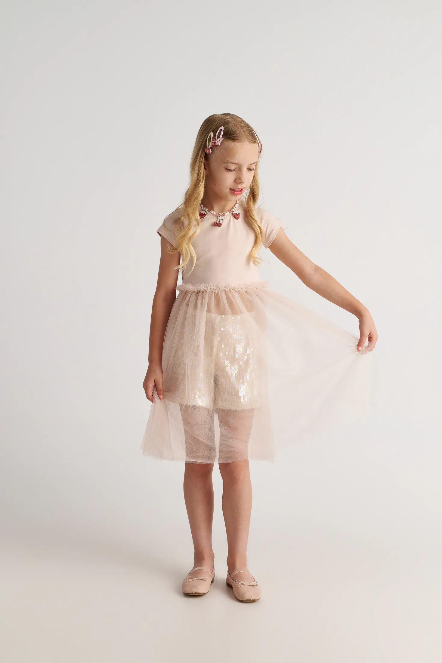 TWO IN A CASTLE - Two In A Castle Σετ Τοπ Τούλι Σορτς Παγιέτες