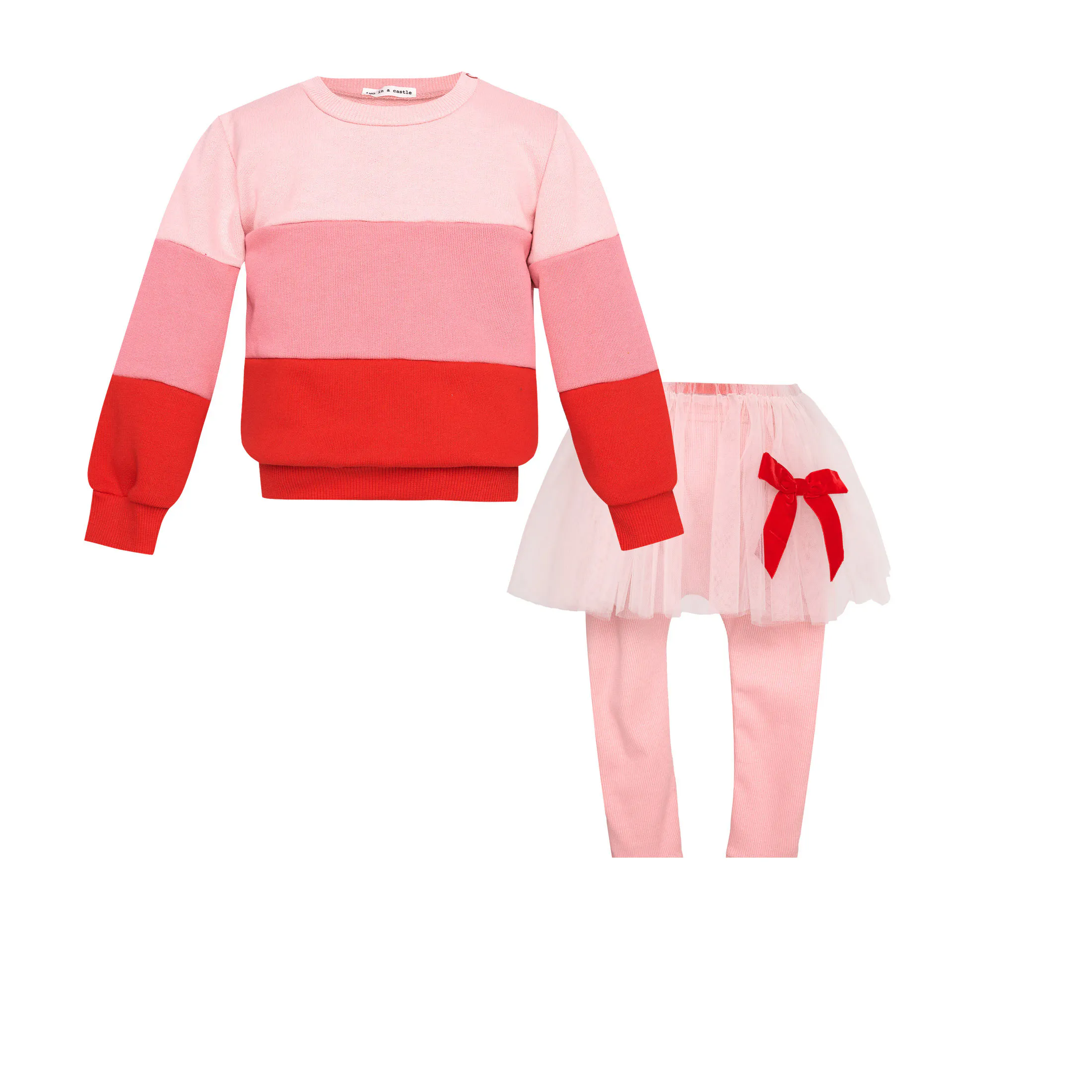 TWO IN A CASTLE - Two In A Castle TC RASPBERRY PUFF SET W/TOP, LEGGINGS & TUTU SKIRT BABY- --- ΣΕΤ ΒΒ ΚΟΡΙΤΣΙ