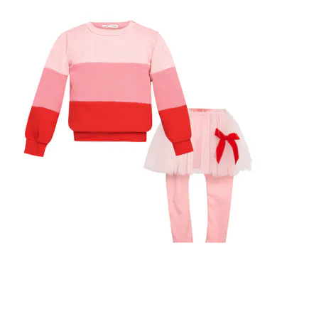 TWO IN A CASTLE - Two In A Castle TC RASPBERRY PUFF SET W/TOP, LEGGINGS & TUTU SKIRT BABY- --- ΣΕΤ ΒΒ ΚΟΡΙΤΣΙ