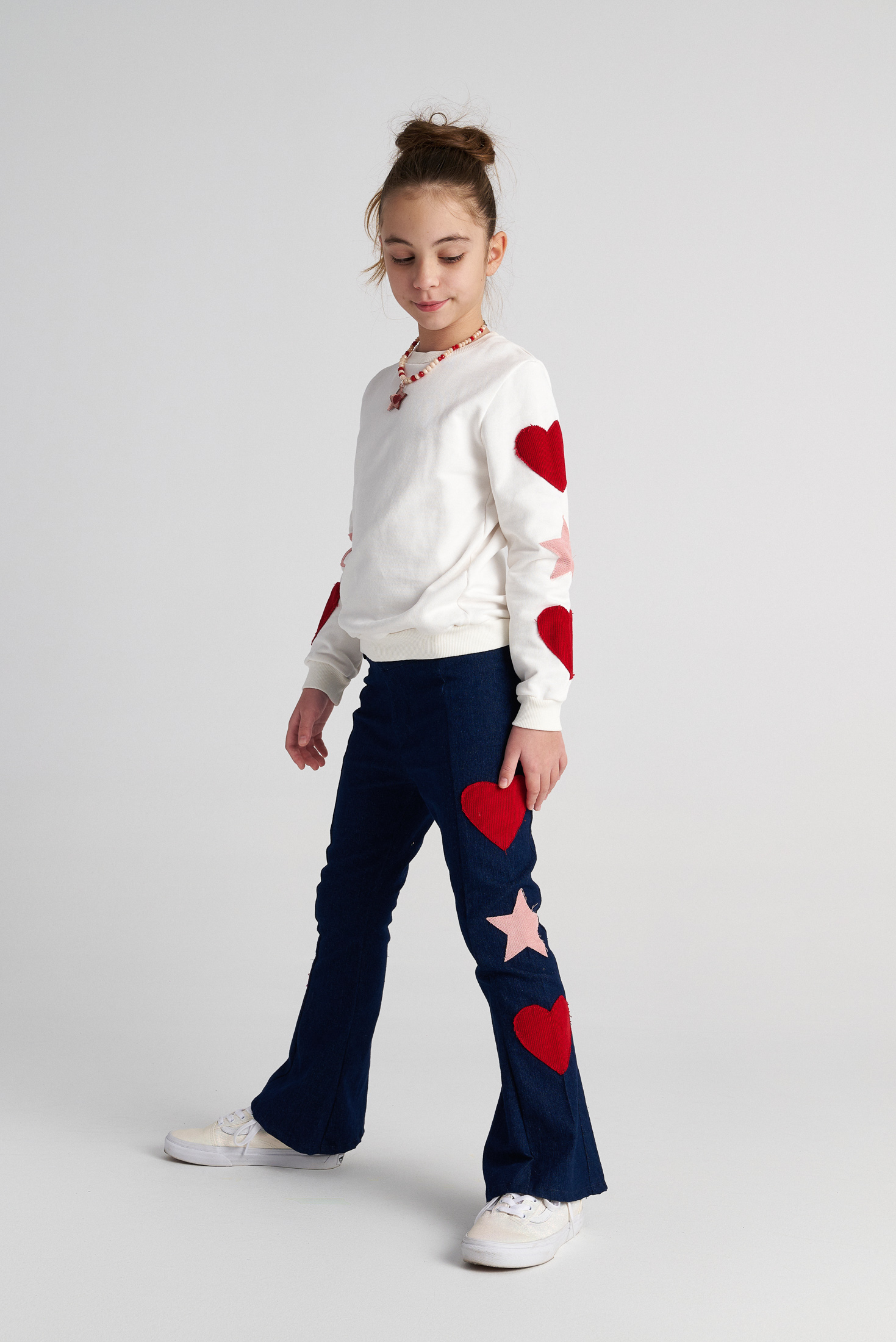 TWO IN A CASTLE - Two In A Castle TC GALACTIC HEARTS EMBROIDERED DENIM FLARE PANTS KID+ --- ΠΑΝΤ/ΝΙ ΤΖΗΝ-ΥΦ Κ