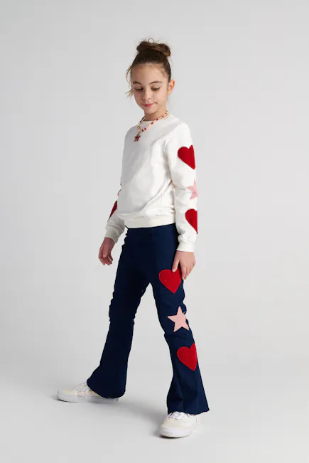 TWO IN A CASTLE - Two In A Castle TC GALACTIC HEARTS EMBROIDERED DENIM FLARE PANTS KID+ --- ΠΑΝΤ/ΝΙ ΤΖΗΝ-ΥΦ Κ