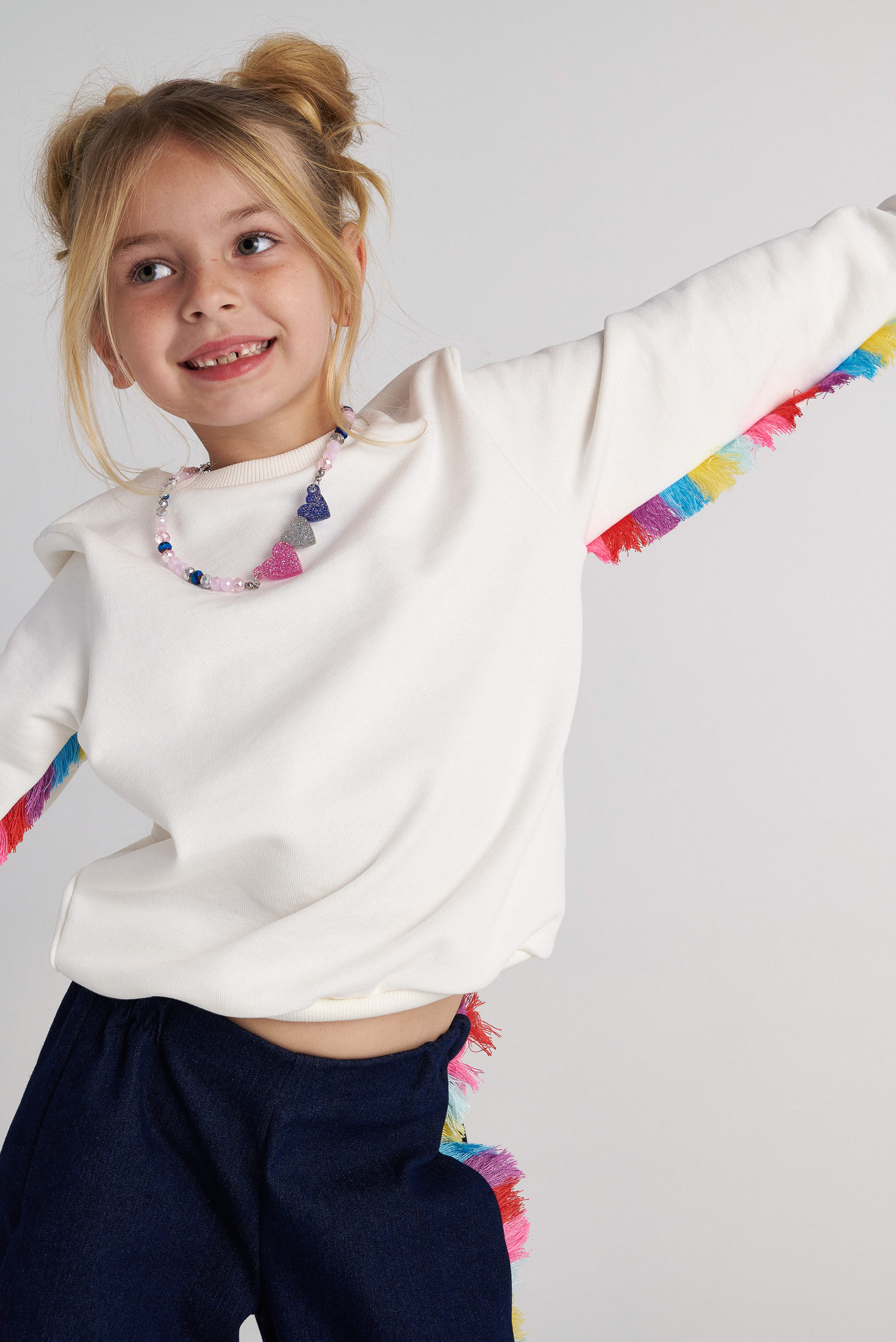  TC RAINBOW FRINGES SWEATER TOP KID+ --- ΜΠΛΟΥΖΑ ΚΟΡΙΤΣΙ Μ