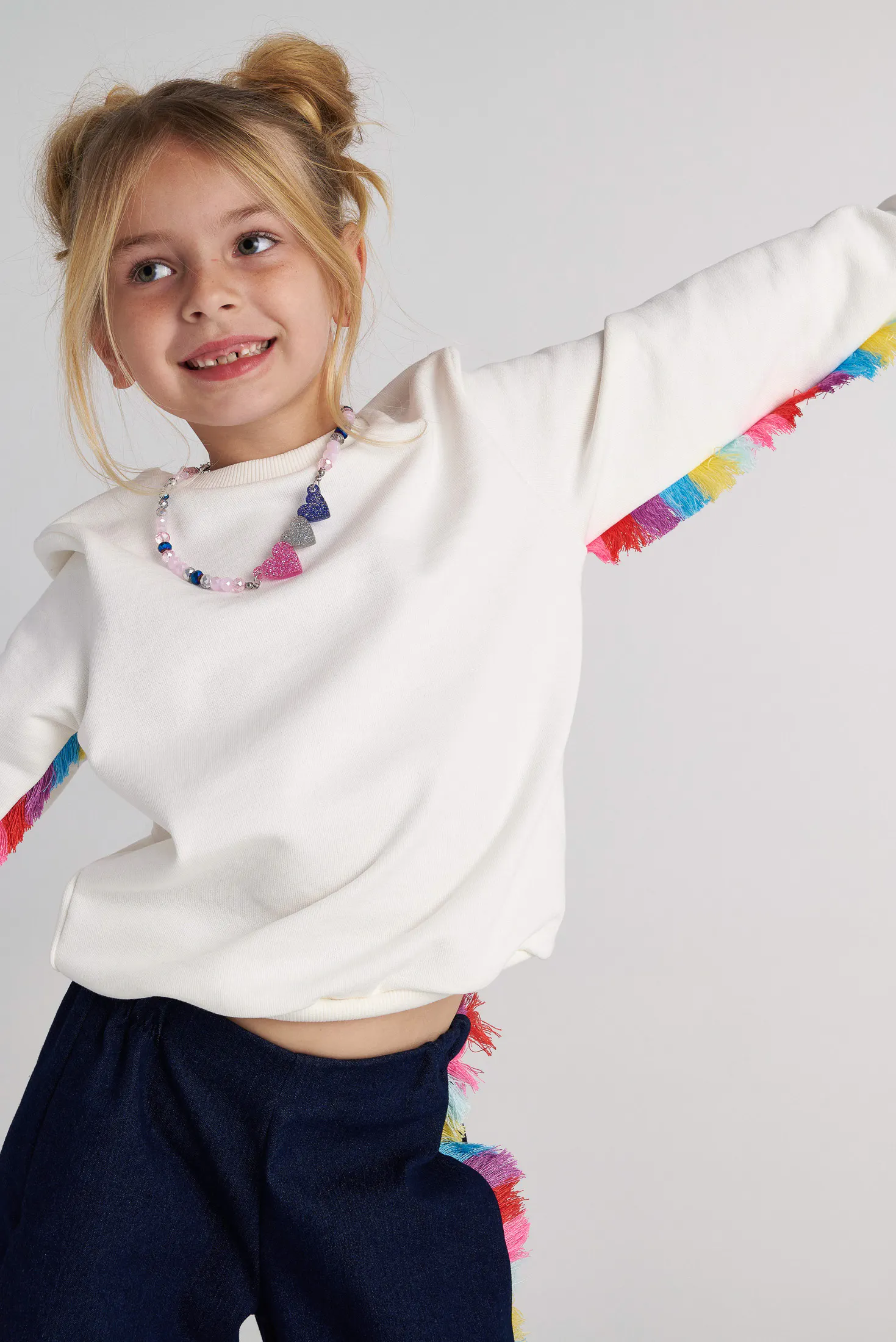TWO IN A CASTLE - Two In A Castle TC RAINBOW FRINGES SWEATER TOP KID+ --- ΜΠΛΟΥΖΑ ΚΟΡΙΤΣΙ Μ