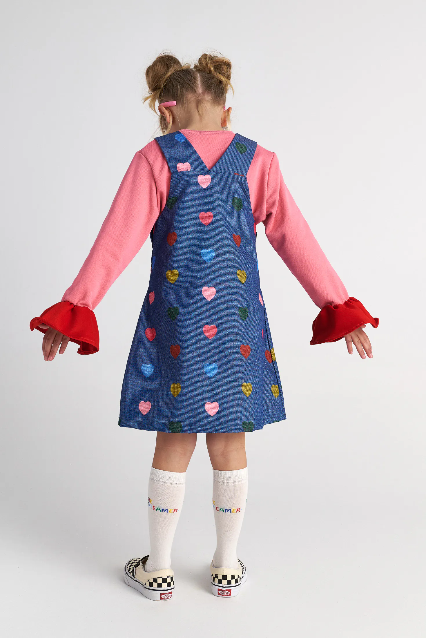 TWO IN A CASTLE - Two In A Castle TC HEART CONFETTI ALLOVER HEARTS DUNGAREES KID --- ΣΑΛΟΠΕΤΑ ΜΑΚΡΥΑ