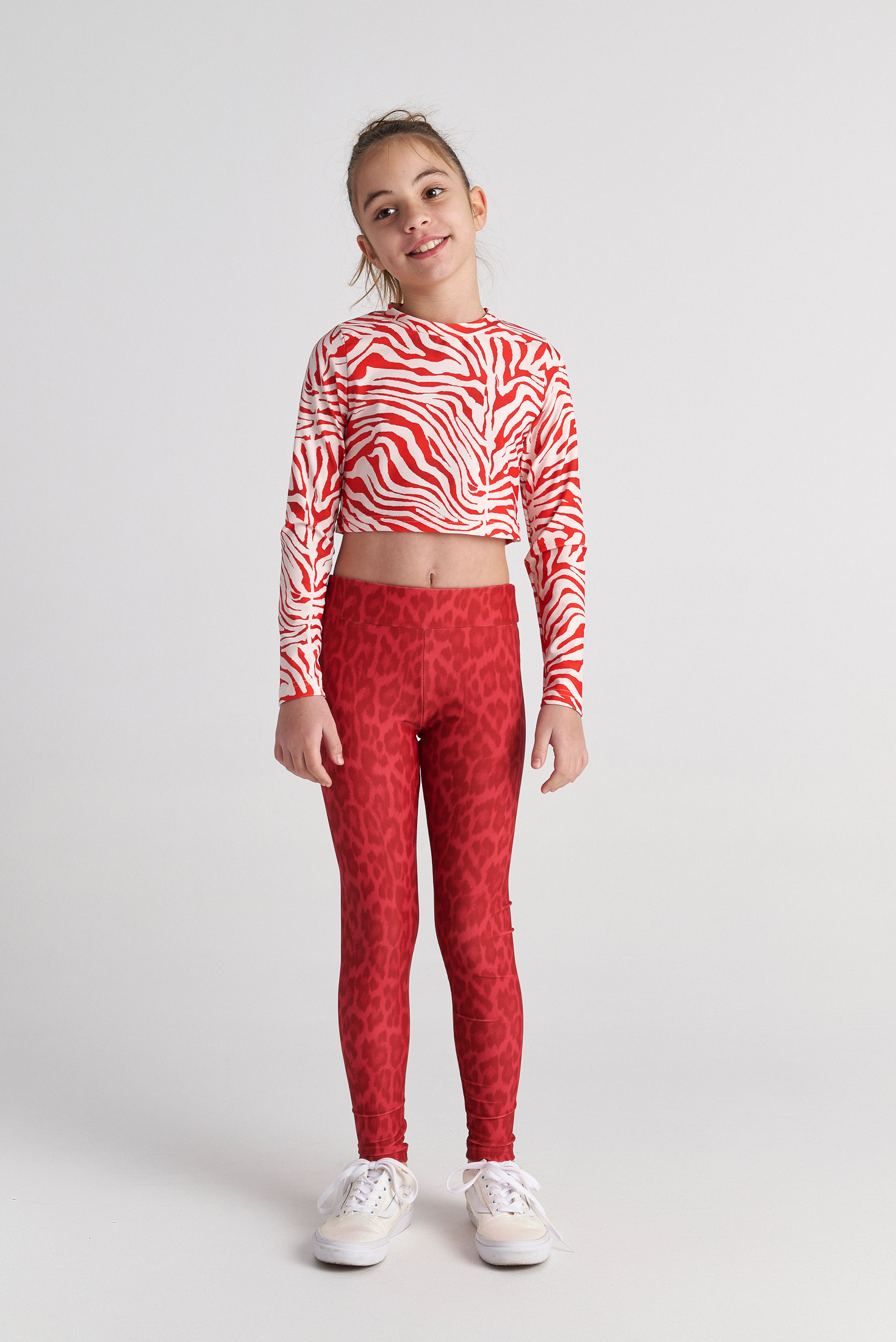 TWO IN A CASTLE - Two In A Castle TC RED SAFARI ANIMAL PRINT ATHLETIC SET KID+ --- ΣΕΤ ΚΟΡΙΤΣΙ ΜΝ