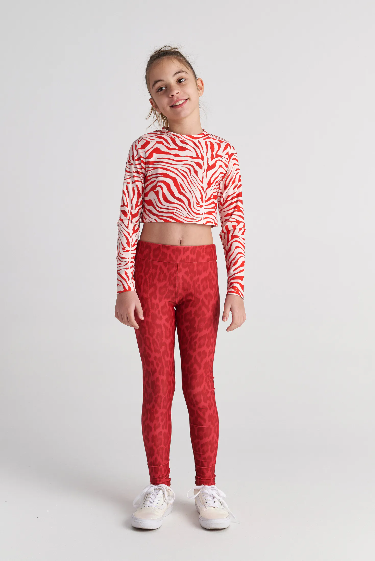 TWO IN A CASTLE - Two In A Castle TC RED SAFARI ANIMAL PRINT ATHLETIC SET KID+ --- ΣΕΤ ΚΟΡΙΤΣΙ ΜΝ