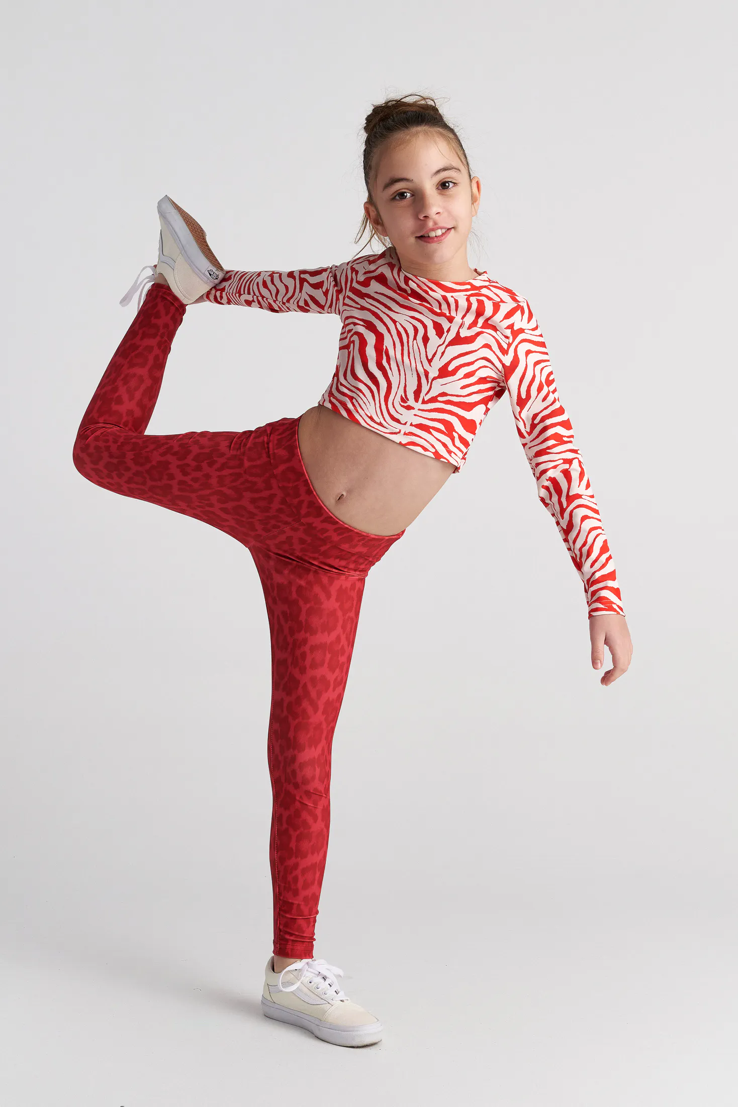 TWO IN A CASTLE - Two In A Castle TC RED SAFARI ANIMAL PRINT ATHLETIC SET KID+ --- ΣΕΤ ΚΟΡΙΤΣΙ ΜΝ