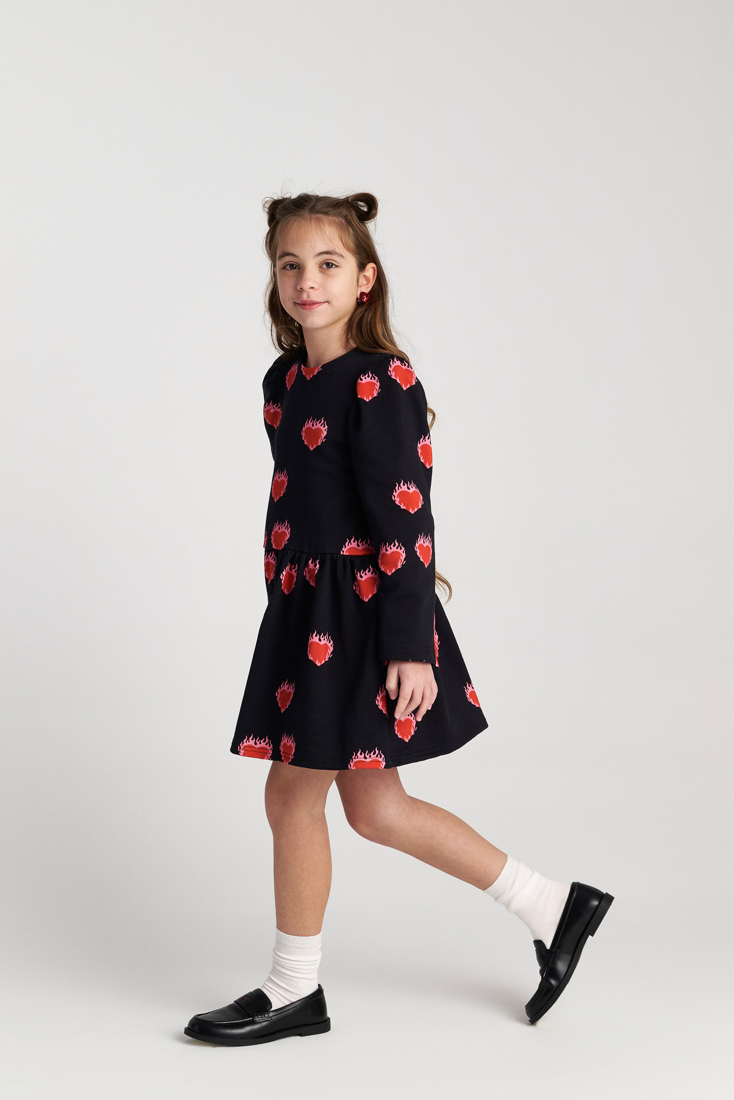  TC FLAMING HEARTS ALLOVER DRESS KID --- ΦΟΡΕΜΑ