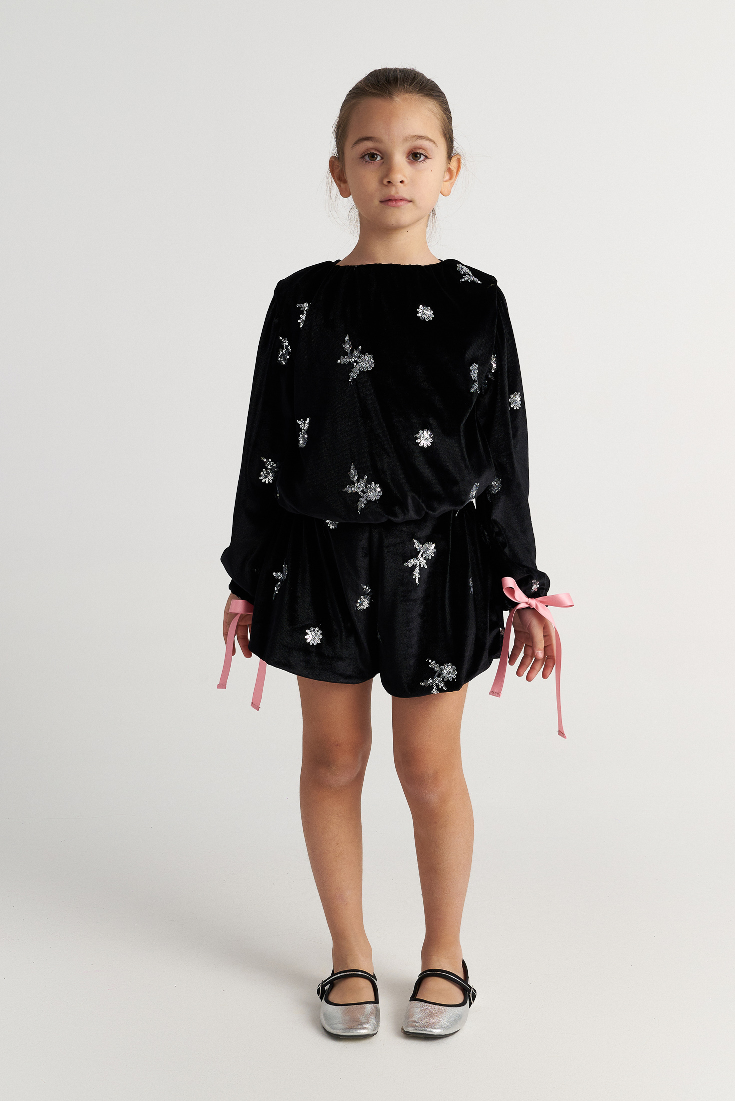  TC SPARKLES SET W/VELVET TOP & SHORTS KID+ --- ΣΕΤ ΚΟΡΙΤΣΙ ΜΝ