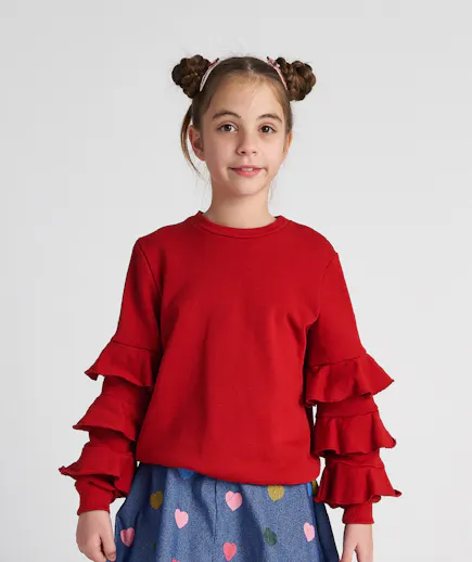 TWO IN A CASTLE - Two In A Castle TC MONOCHROME RUFFLES SLEEVE TOP KID+ --- ΜΠΛΟΥΖΑ ΚΟΡΙΤΣΙ Μ