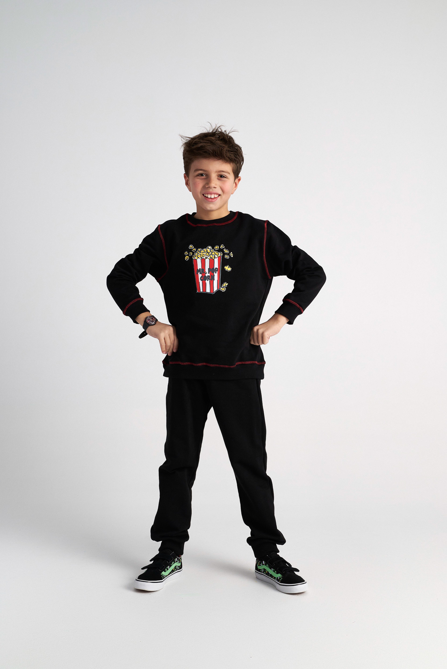  TC MOVIE NIGHT SET W/POP CORN TOP & STRAIGHT LEG PANTS KID+ --- ΣΕΤ ΑΓΟΡΙ ΜΝ