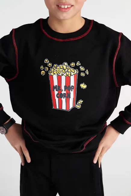 TWO IN A CASTLE - Two In A Castle TC MOVIE NIGHT SET W/POP CORN TOP & STRAIGHT LEG PANTS KID+ --- ΣΕΤ ΑΓΟΡΙ ΜΝ
